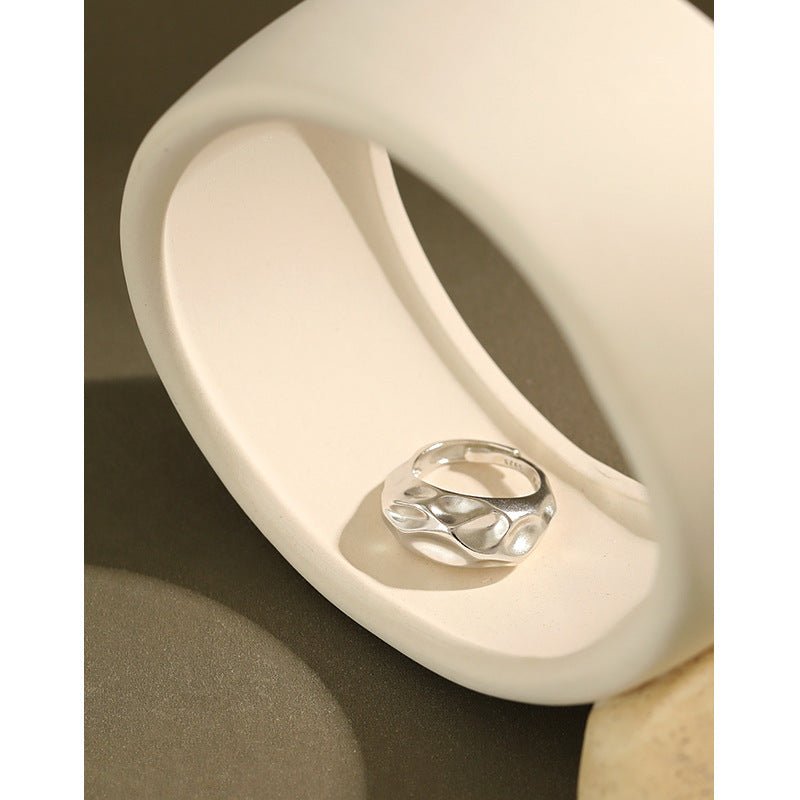 Sale Irregular Uneven 925 Sterling Silver Adjustable Ring - KIAHMILLA
