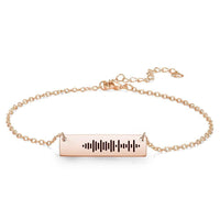 Scannable Code Custom Music Engraved Bar Anklet - Coolpeacock