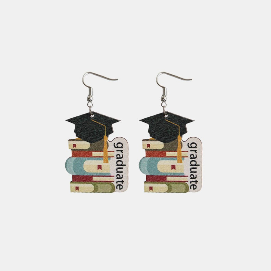 School Theme Wooden Dangle Earrings - Coolpeacock