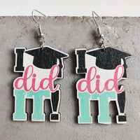 School Theme Wooden Dangle Earrings - Coolpeacock