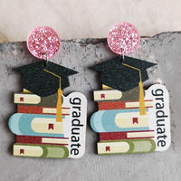 School Theme Wooden Dangle Earrings - Coolpeacock