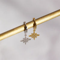 Shining CZ Stars 925 Sterling Silver Leverback Earrings - KIAHMILLA