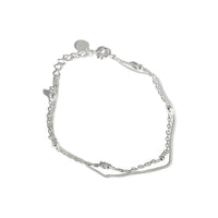 silver jewelry personalized minimalist S925 pure silver bead chain double-layer bracelet student women's bracelet chain decoration - KIAHMILLA