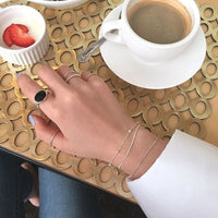 silver jewelry personalized minimalist S925 pure silver bead chain double-layer bracelet student women's bracelet chain decoration - KIAHMILLA