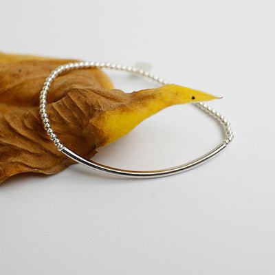 Simple 2mm Beads Tube 925 Sterling Silver Bracelet - KIAHMILLA