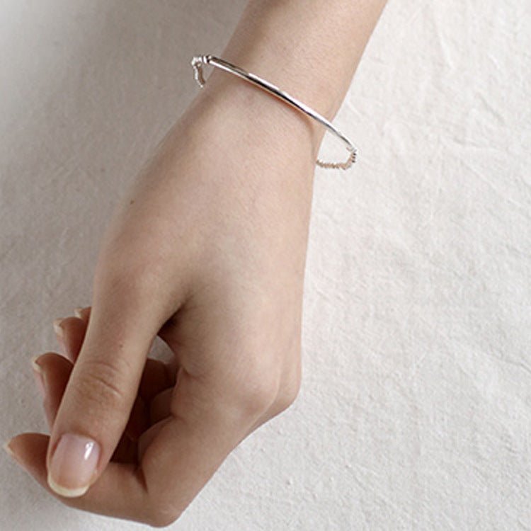 Simple 2mm Beads Tube 925 Sterling Silver Bracelet - KIAHMILLA