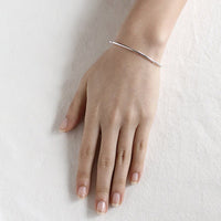 Simple 2mm Beads Tube 925 Sterling Silver Bracelet - KIAHMILLA