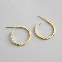 Simple Asymmetric Geometry 925 Sterling Silver Hoop Earrings - KIAHMILLA