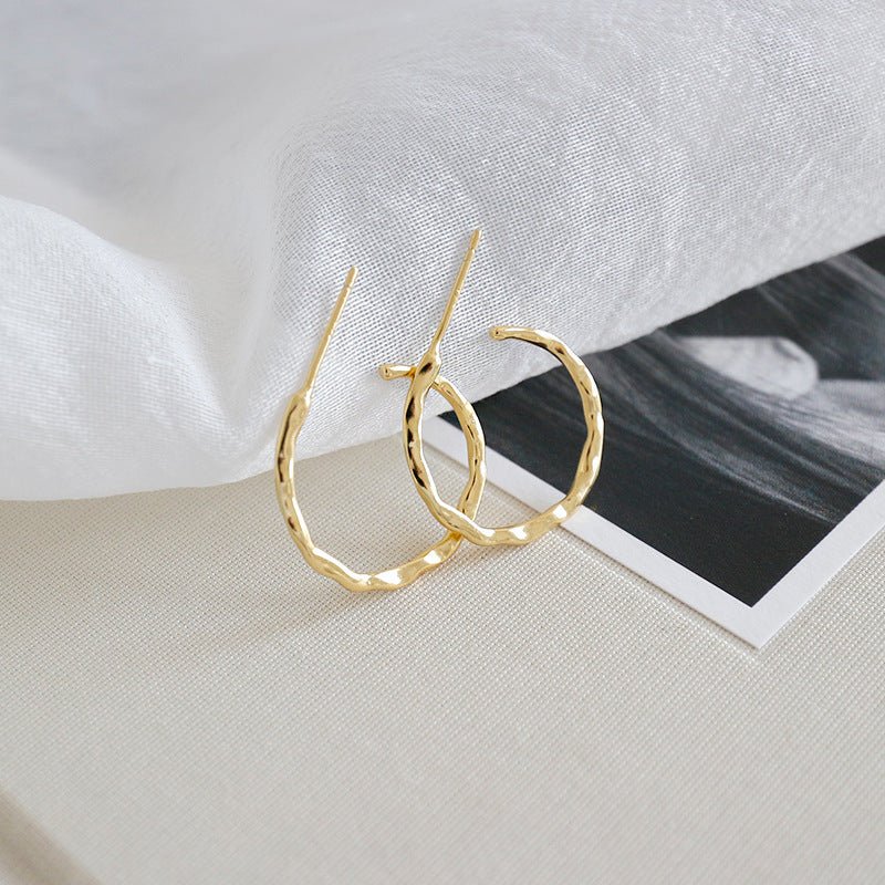 Simple Asymmetric Geometry 925 Sterling Silver Hoop Earrings - KIAHMILLA