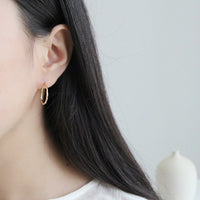 Simple Asymmetric Geometry 925 Sterling Silver Hoop Earrings - KIAHMILLA