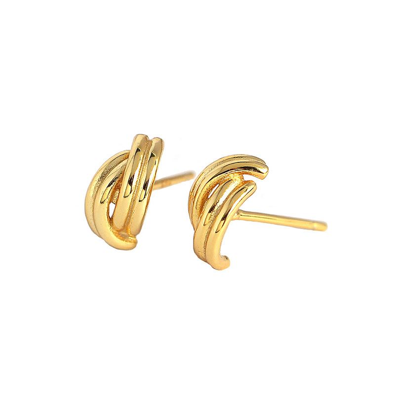 Simple C Shape Cross 925 Sterling Silver Hoop Earrings - KIAHMILLA