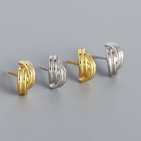 Simple C Shape Cross 925 Sterling Silver Hoop Earrings - KIAHMILLA
