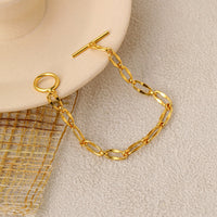 Simple Chain Circle Strip Corss 925 Sterling Silver Bracelet - KIAHMILLA