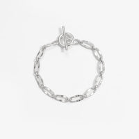 Simple Chain Circle Strip Corss 925 Sterling Silver Bracelet - KIAHMILLA