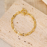 Simple Chain Circle Strip Corss 925 Sterling Silver Bracelet - KIAHMILLA