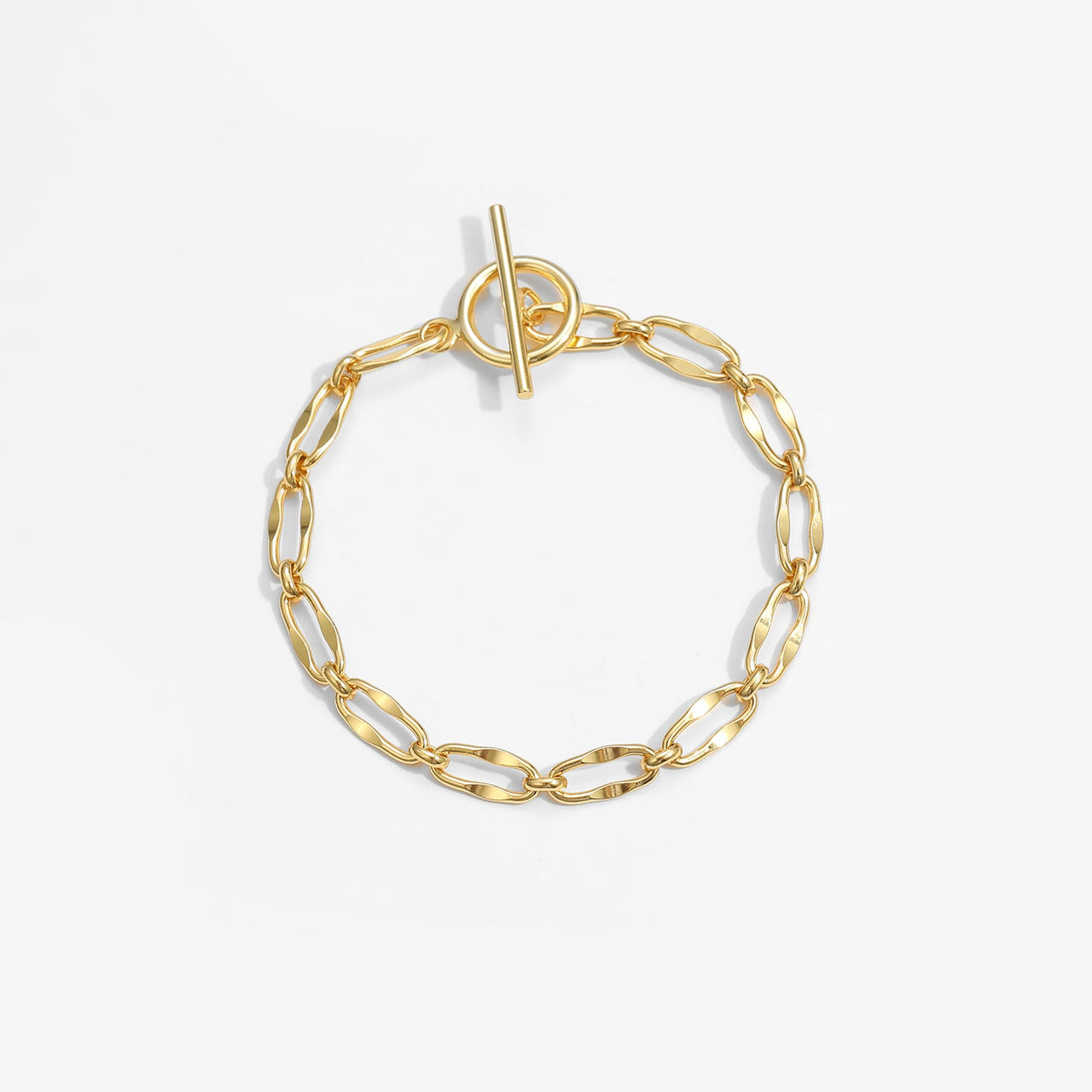 Simple Chain Circle Strip Corss 925 Sterling Silver Bracelet - KIAHMILLA