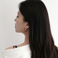 Simple Classic Round Beads 925 Sterling Silver Stud Earrings - KIAHMILLA
