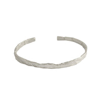 Simple Concave Convex Round 925 Sterling Silver Open Bangle - KIAHMILLA