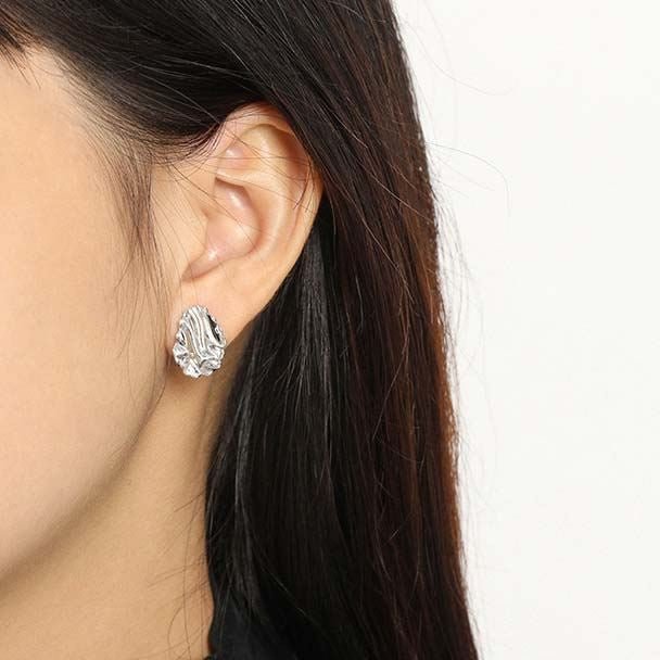 Simple Corrugation Irregular 925 Sterling Silver Stud Earrings - KIAHMILLA