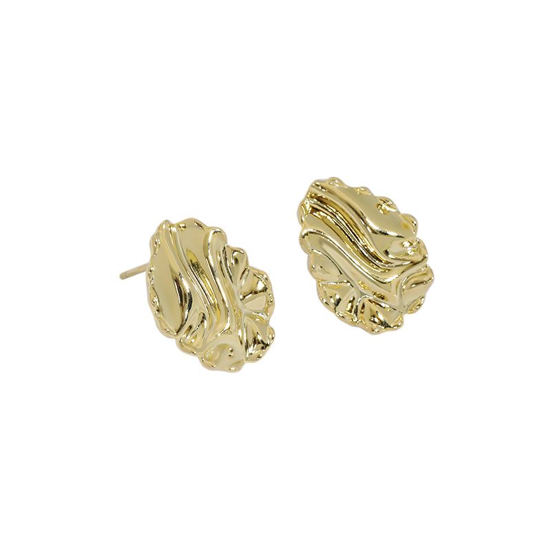 Simple Corrugation Irregular 925 Sterling Silver Stud Earrings - KIAHMILLA