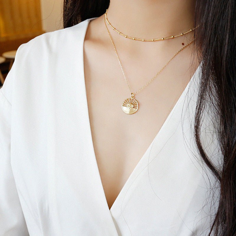 Simple Curb Chain Beads 925 Sterling Silver Necklace - KIAHMILLA