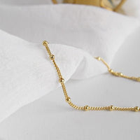 Simple Curb Chain Beads 925 Sterling Silver Necklace - KIAHMILLA