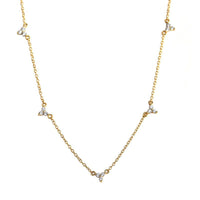 Simple CZ Three Leaf Clovers 925 Sterling Silver Necklace - KIAHMILLA