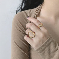 Simple Double Layer Minimalist 925 Sterling Silver Adjustable Ring - KIAHMILLA