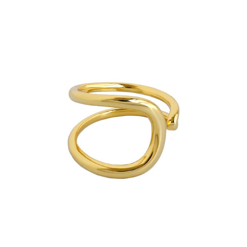 Simple Double Layers Circle 925 Sterling Silver Adjustable Ring - KIAHMILLA