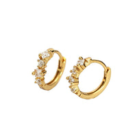 Simple Four Round CZ 925 Sterling Silver Hoop Earrings - KIAHMILLA