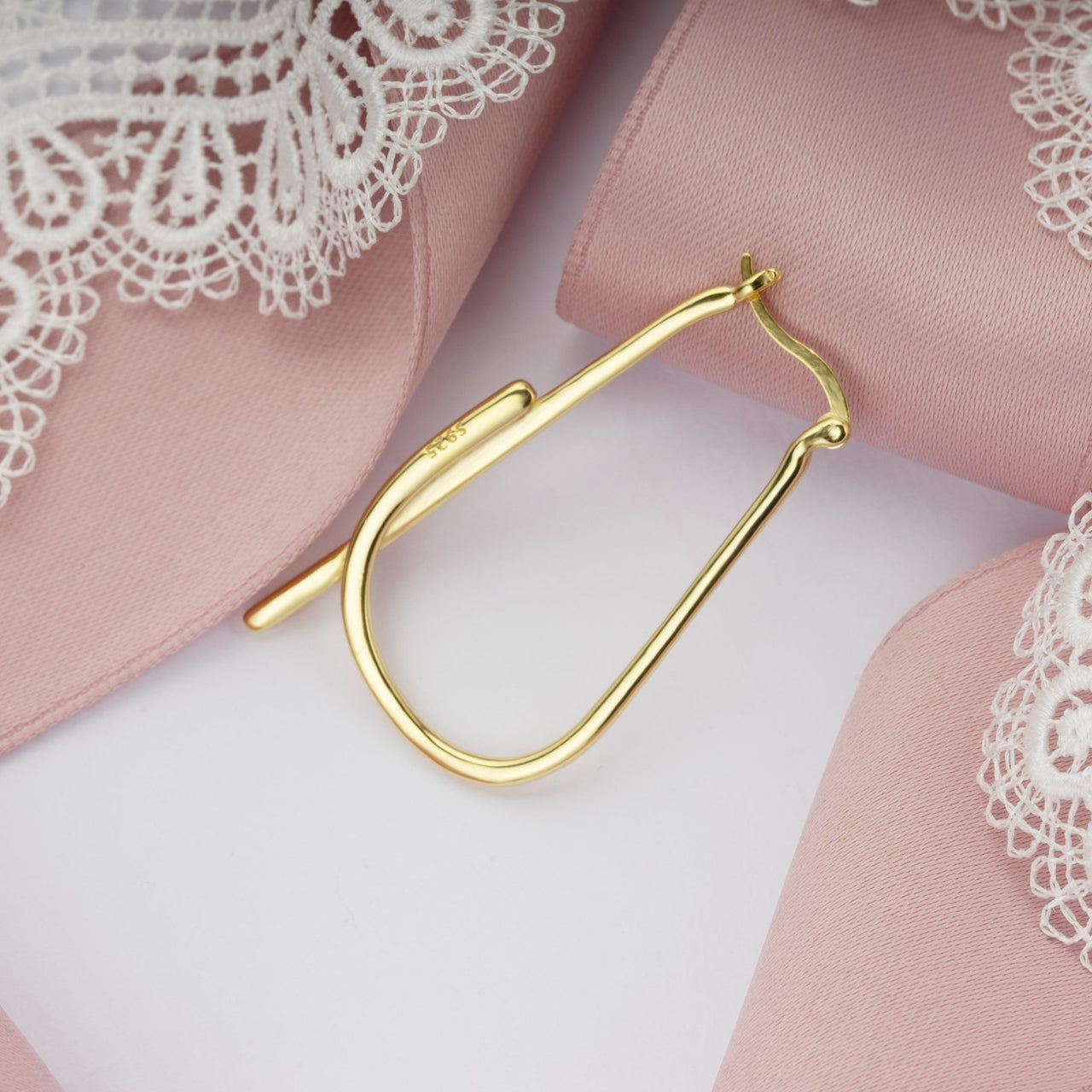 Simple Geometric Hoop 925 Sterling Silver Single Earrings (Single Piece) - KIAHMILLA