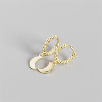 Simple Geometric Round Glossy Moon 925 Sterling Silver Hoop Earrings - KIAHMILLA