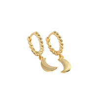 Simple Geometric Round Glossy Moon 925 Sterling Silver Hoop Earrings - KIAHMILLA