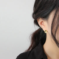Simple Geometry Ellipse 925 Sterling Silver Studs Earrings - KIAHMILLA