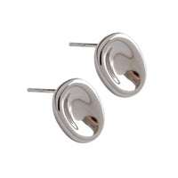 Simple Geometry Ellipse 925 Sterling Silver Studs Earrings - KIAHMILLA