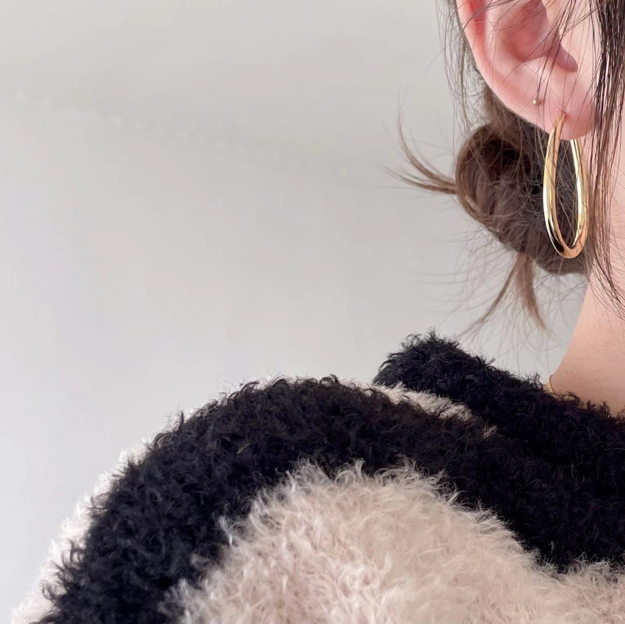 Simple Geometry Hollow Waterdrop Circle 925 Sterling Silver Hoop Earrings - KIAHMILLA