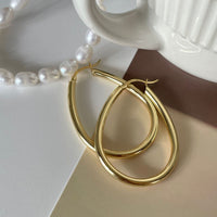 Simple Geometry Hollow Waterdrop Circle 925 Sterling Silver Hoop Earrings - KIAHMILLA