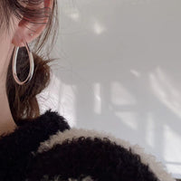 Simple Geometry Hollow Waterdrop Circle 925 Sterling Silver Hoop Earrings - KIAHMILLA