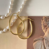 Simple Geometry Hollow Waterdrop Circle 925 Sterling Silver Hoop Earrings - KIAHMILLA