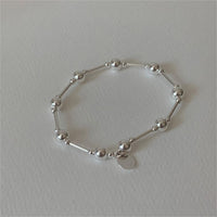 Simple Geometry Large Small Beads 925 Sterling Silver Bracelet - KIAHMILLA
