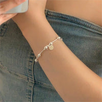 Simple Geometry Large Small Beads 925 Sterling Silver Bracelet - KIAHMILLA