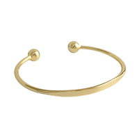 Simple Gold Beads 925 Sterling Silver Open Bangle - KIAHMILLA