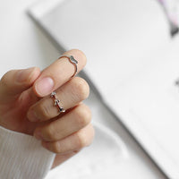 Simple Heart Leaves Twisted 925 Sterling Silver Adjustable Joint Ring - KIAHMILLA