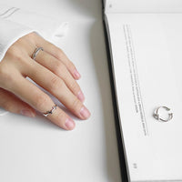 Simple Heart Leaves Twisted 925 Sterling Silver Adjustable Joint Ring - KIAHMILLA
