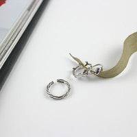 Simple Heart Leaves Twisted 925 Sterling Silver Adjustable Joint Ring - KIAHMILLA