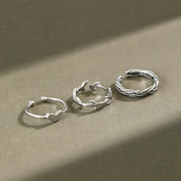 Simple Heart Leaves Twisted 925 Sterling Silver Adjustable Joint Ring - KIAHMILLA