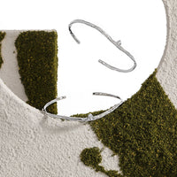 Simple Irregular CZ Wave 925 Sterling Silver Open Bangle - KIAHMILLA