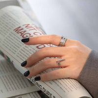 Simple Irregular Grain 925 Sterling Silver Adjustable Ring - KIAHMILLA