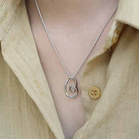 Simple Irregular Hollow Heart 925 Sterling Silver Necklace - KIAHMILLA