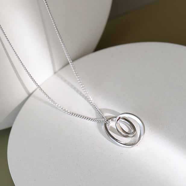 Simple Irregular Hollow Heart 925 Sterling Silver Necklace - KIAHMILLA